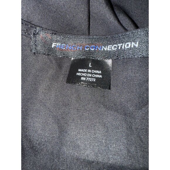 NWT French Connection Ladies Black Puff Sleeve Poplin Cotton Maxi‎ Dress Size L - Picture 12 of 15